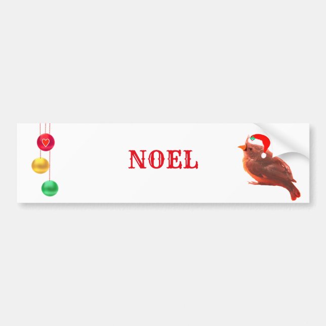 Noel Bird Bumper Sticker (Front)