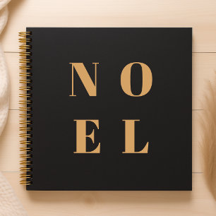 Noel Black and Gold   Trendy Stylish Christmas Notebook