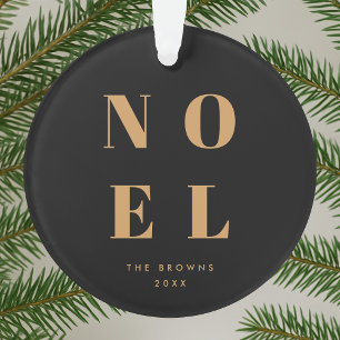 Noel Black and Gold   Trendy Stylish Christmas Ornament