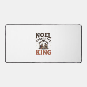Noel Born Is the King Vintage Nativity Christmas Desk Mat