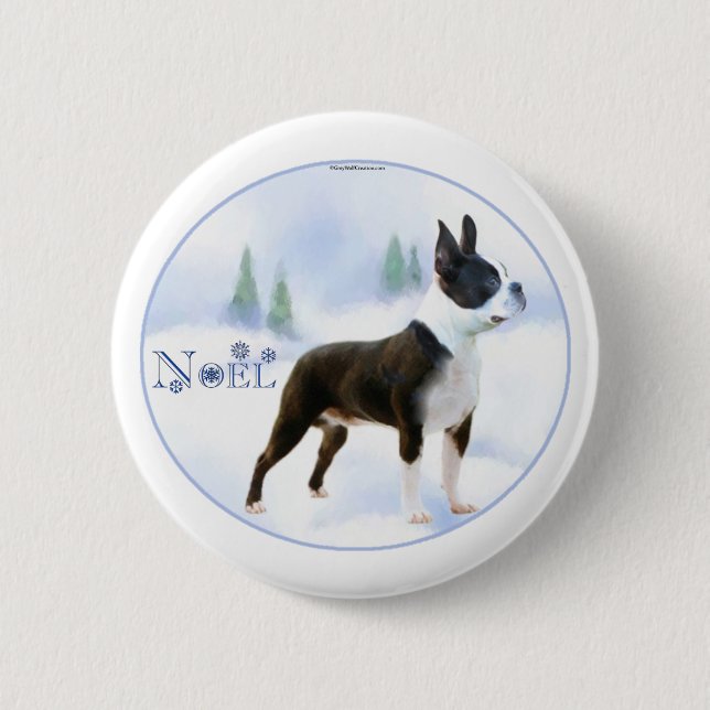 Noel Boston Terrier Button (Front)