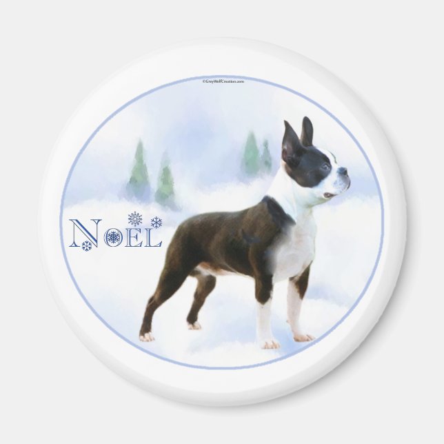 Noel Boston Terrier Magnet (Front)