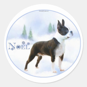 Noel Boston Terrier Stickers