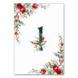 Noel Botanical Table 1 Wedding Table Number