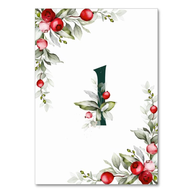 Noel Botanical Table 1 Wedding Table Number (Back)