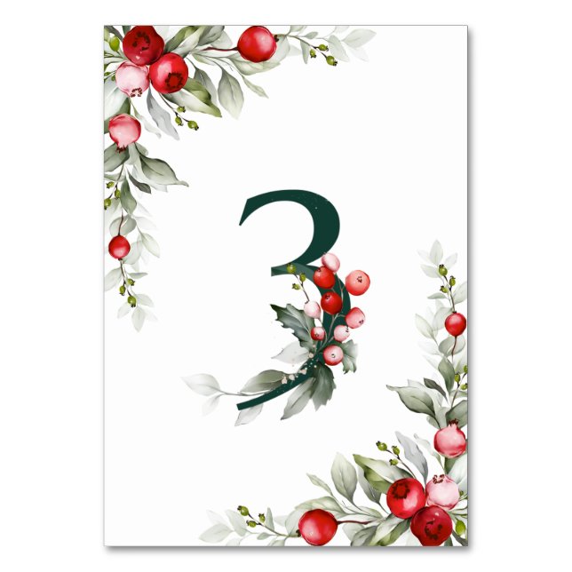 Noel Botanical Table 3 Wedding Table Number (Back)