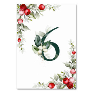 Noel Botanical Table 6 Wedding Table Number