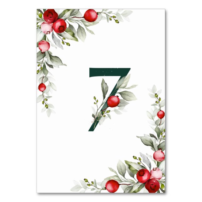 Noel Botanical Table 7 Wedding Table Number (Back)