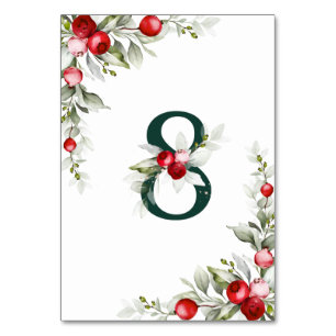 Noel Botanical Table 8 Wedding Table Number