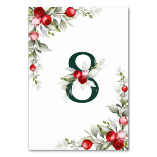 Noel Botanical Table 8 Wedding Table Number