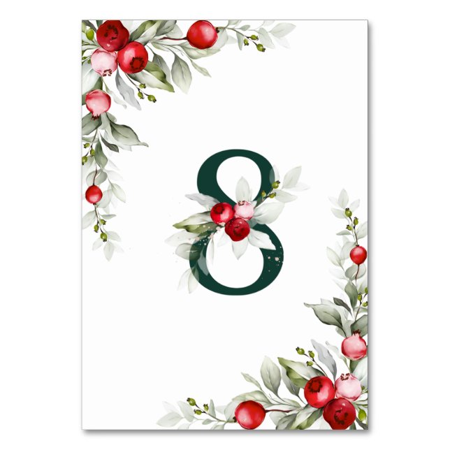 Noel Botanical Table 8 Wedding Table Number (Back)