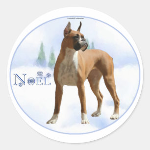 Noel Boxer Classic Round Sticker