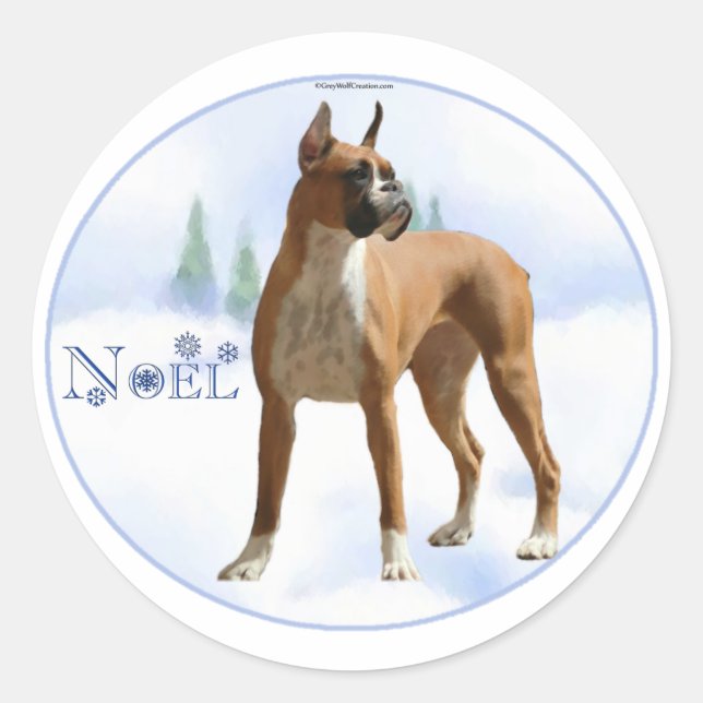 Noel Boxer Classic Round Sticker (Front)