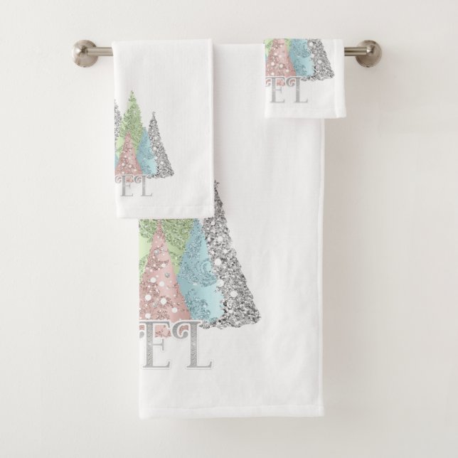 Noel Christmas Bath Towels set | Modern | Elegant (Insitu)