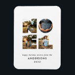 Noel Christmas bold modern 4 photo simple Holiday Magnet<br><div class="desc">Colourful bright fun Noel Christmas typography 4 photo holiday design. Red,  green,  navy blue,  black and pink colorways available.</div>