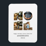 Noel Christmas bold modern 4 photo simple Holiday Magnet<br><div class="desc">Colourful bright fun Noel Christmas typography 4 photo holiday design. Red,  green,  navy blue,  black and pink colorways available.</div>