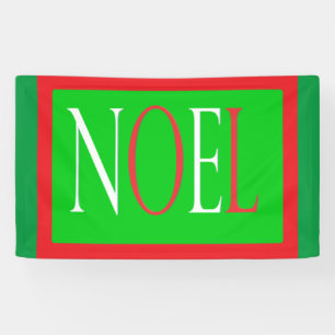 NOEL CHRISTMAS DESIGN RED AND GREEN WHITE DESIGN BANNER