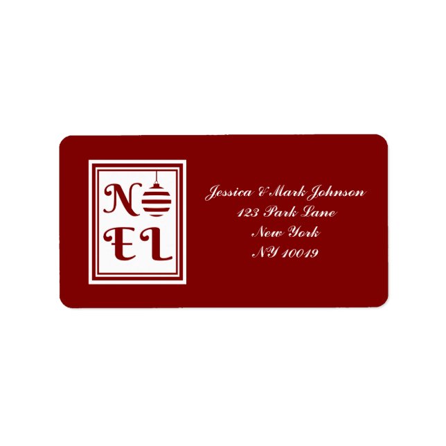 NOEL Christmas Holiday Red And White Label (Front)