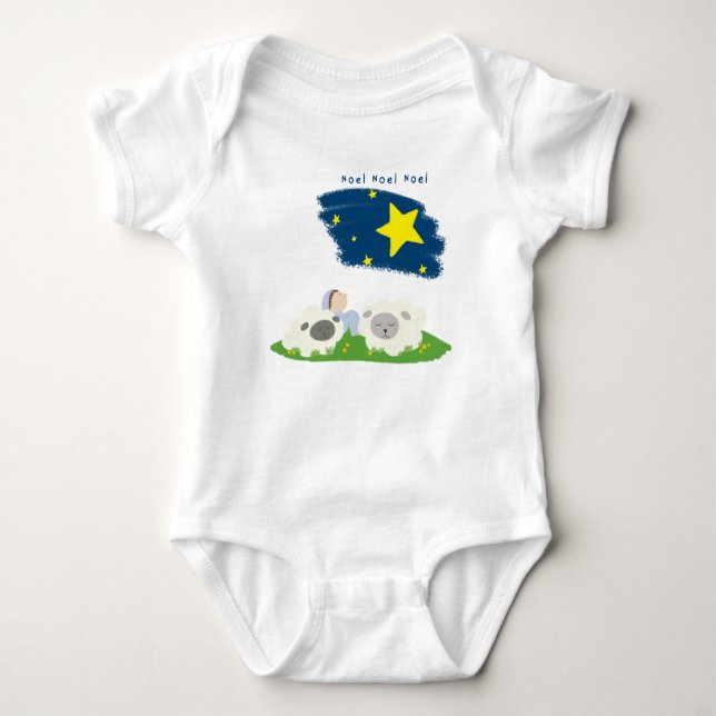 Noel, Christmas illustration Baby Bodysuit (Front)