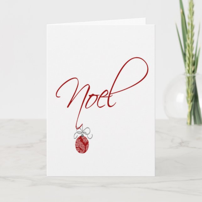 Noel Christmas Ornament Holiday Christmas Cards (Front)