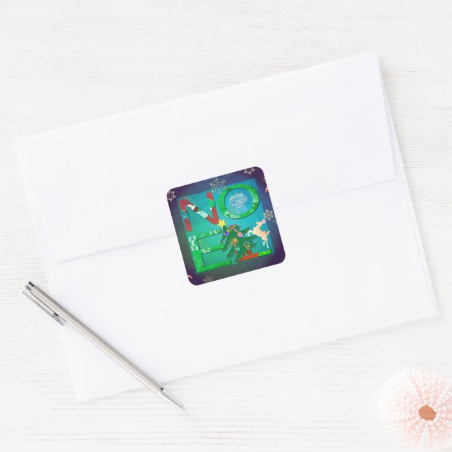 Noel Christmas  Square Sticker (Envelope)