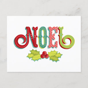 Noel Colourful Christmas Holiday Postcard