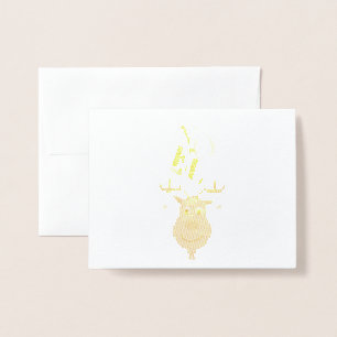 Noel Deer Bells Bauble Rudolf Snowflakes Christmas Foil Card