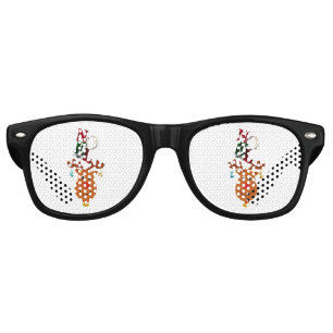 Noel Deer Bells Bauble Rudolf Snowflakes Christmas Retro Sunglasses