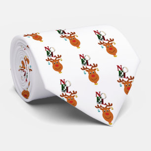 Noel Deer Bells Bauble Rudolf Snowflakes Christmas Tie