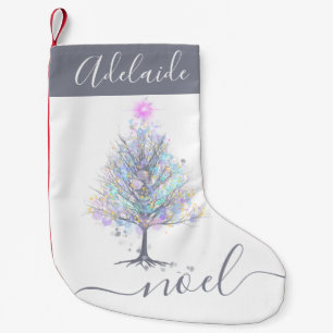 Noel elegant pastel christmas tree small christmas stocking