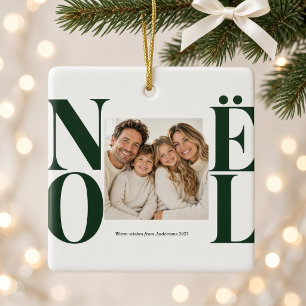 Noël Forest Green Family Christmas Photo Ornament