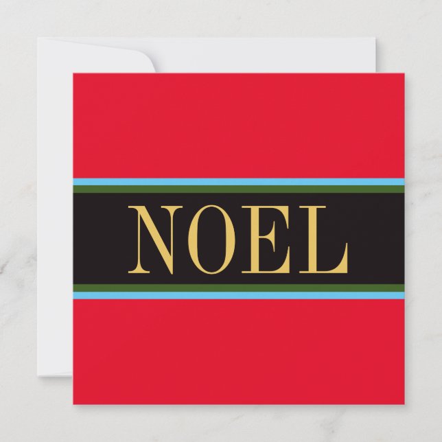NOEL Fun Bright Christmas Red Green Black Stripes (Front)