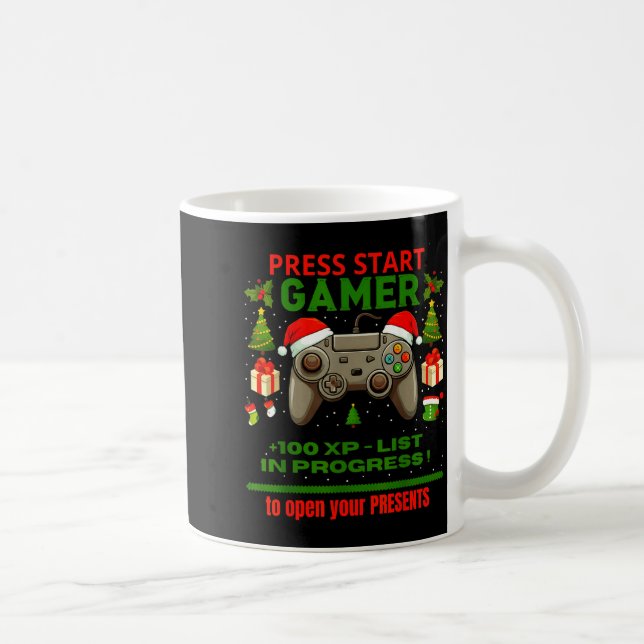 Noel Fun Gamer - Press Start For Christmas  Coffee Mug (Right)
