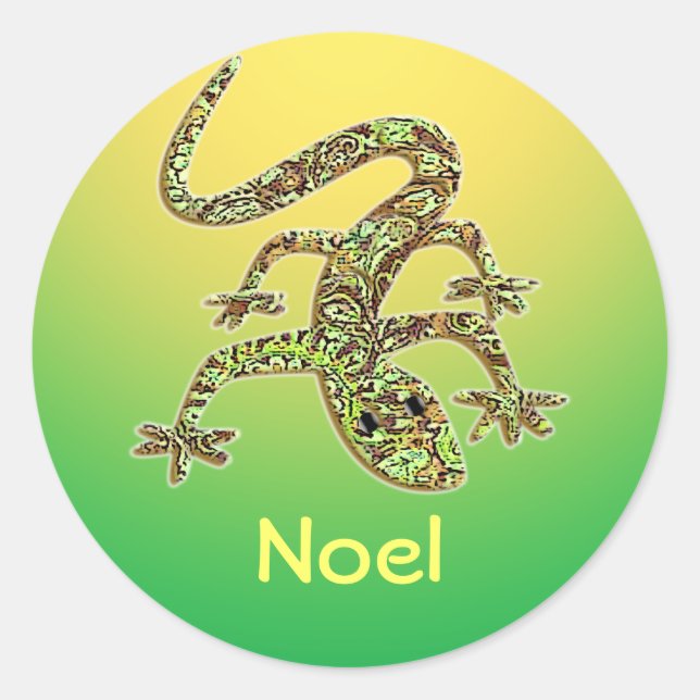 Noel Gecko / Salamander / Lizard Sticker 1 (Front)
