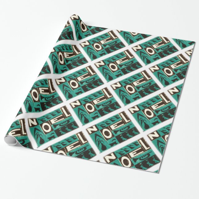 Noel Green Wrapping Paper (Unrolled)