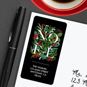 NOEL Greenery Berries Address Label