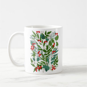 NOEL Greenery Berries Christmas Coffee Mug