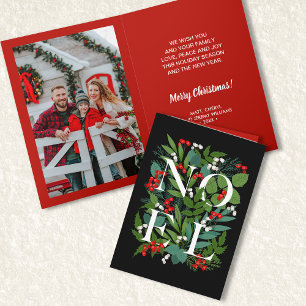 NOEL Greenery Berries Photo Card