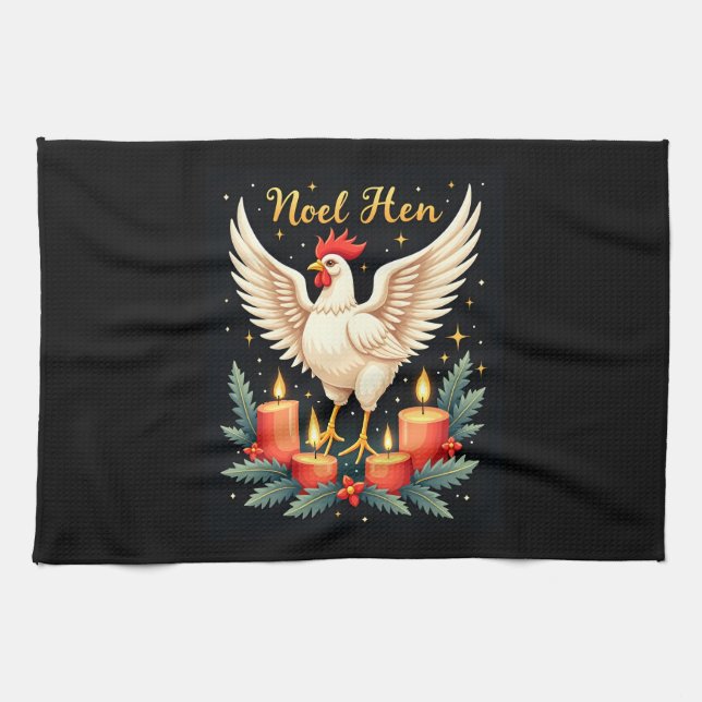 Noel Hen Chicken Tea Towel (Horizontal)