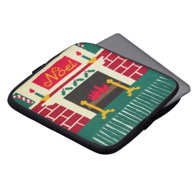 Noel Holiday Artisan Crochet Print Electronics Bag (Front Top)