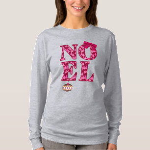 NOEL in a Burgundy Christmas Tree Pattern  T-Shirt