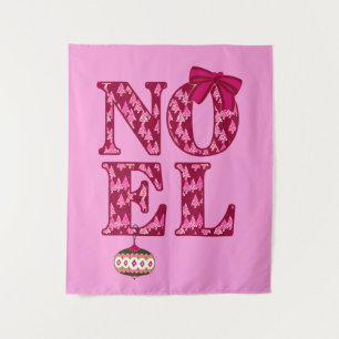 NOEL in a Burgundy Christmas Tree Pattern Tapestry