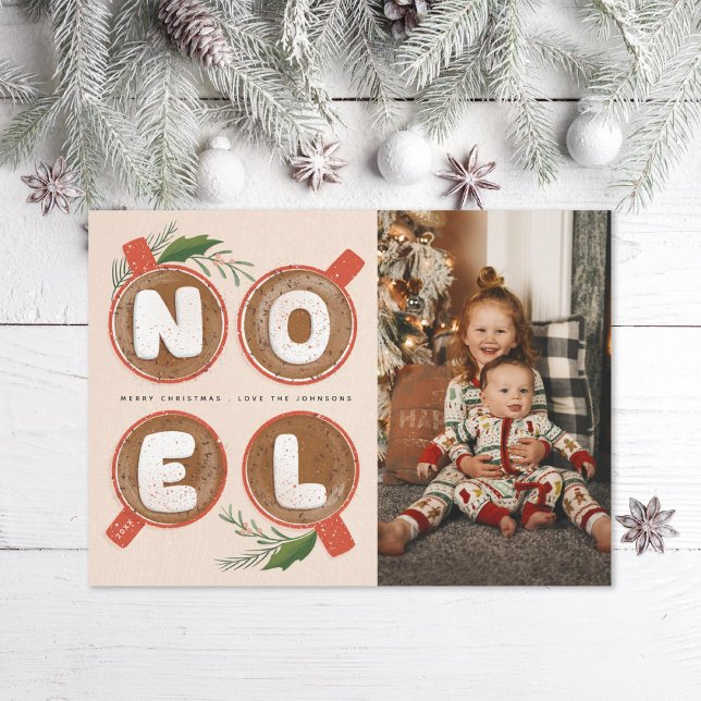 Noel Marshmallows Hot Cocoa Photo Holiday Card (Creator Uploaded)