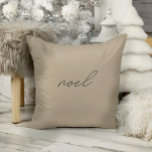 Noel • Minimalist Elegant Beige Christmas Pillow<br><div class="desc">Design features handwritten font and modern minimalist design. View the collection link on this page to see all of the matching items in this beautiful design or see the collection here: https://bit.ly/3Be0KHr</div>