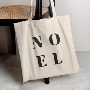 Noel   Modern Black Trendy Stylish Christmas Tote Bag