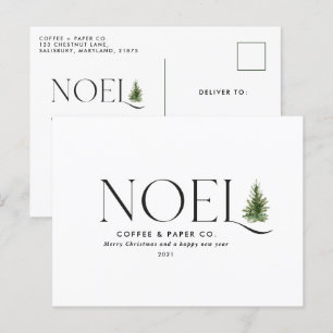Noel modern typography business Christmas Holiday  Postcard