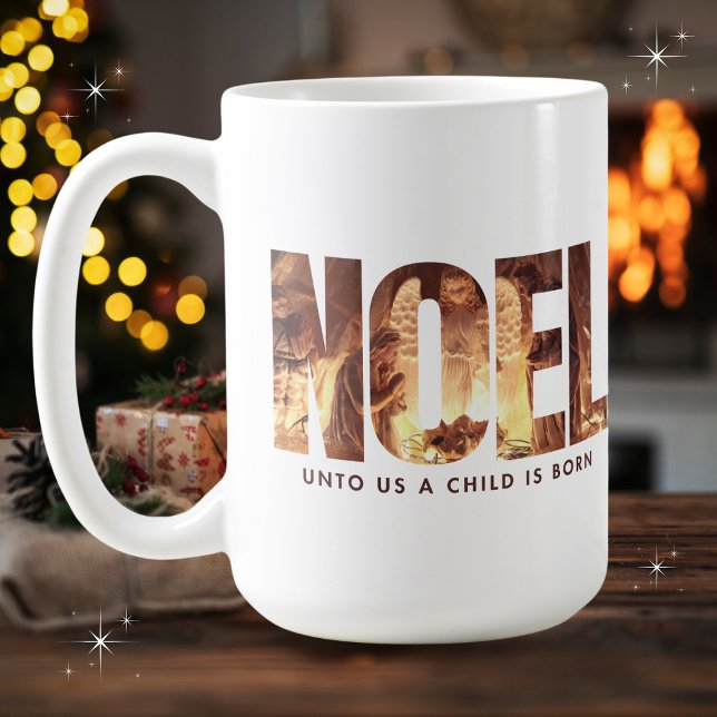 NOEL Nativity Scene Minimalist Christmas  Coffee Mug (Creator Uploaded)