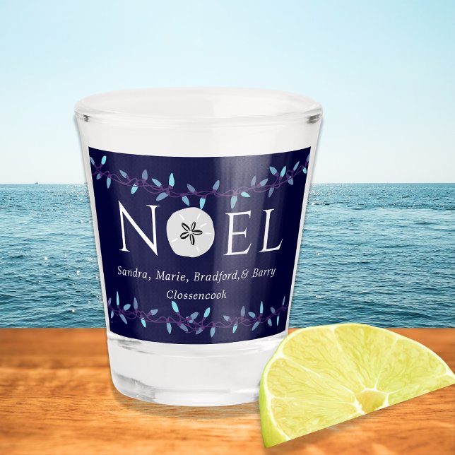  Noel Navy Blue Sand Dollar Nautical Christmas Sho Shot Glass (Creator Uploaded)