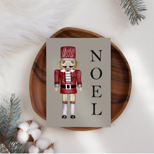 Noel Nutcracker Pine Holiday Christmas Card