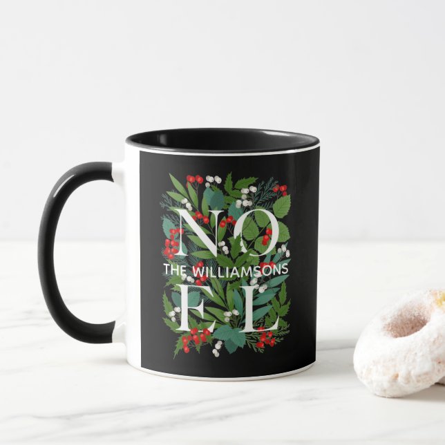 NOEL Personalised Family Name Christmas Mug (With Donut)